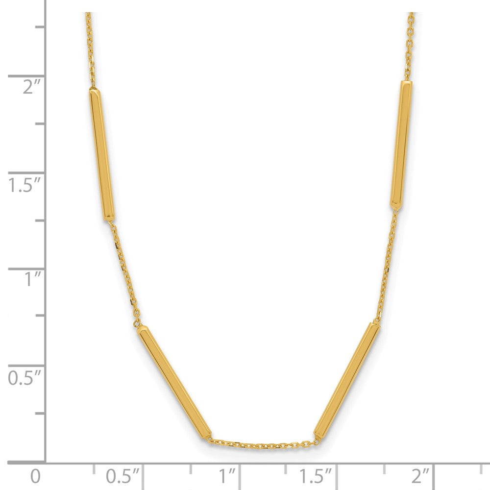 10K Polished 6-Bar Station Necklace