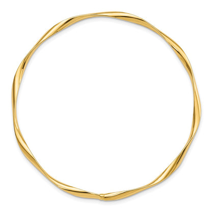 10K Polished Twisted Slip-on Bangle