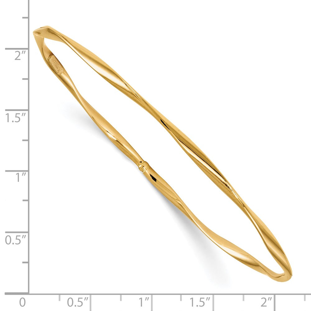 10K Polished Twisted Slip-on Bangle