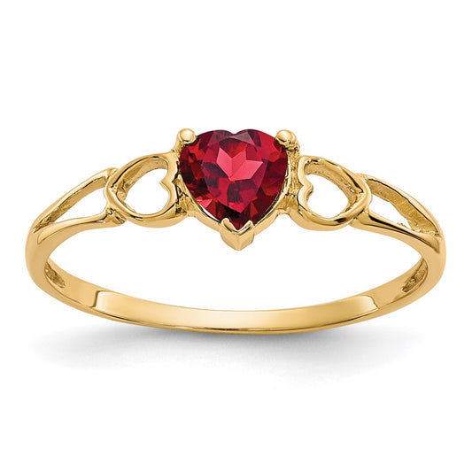 10K Polished Genuine Garnet Birthstone Ring