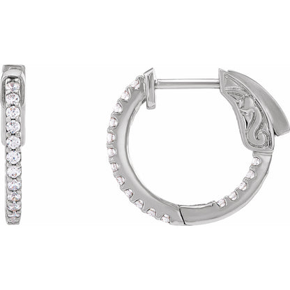 Natural Diamond Inside-Outside Hoop Earrings