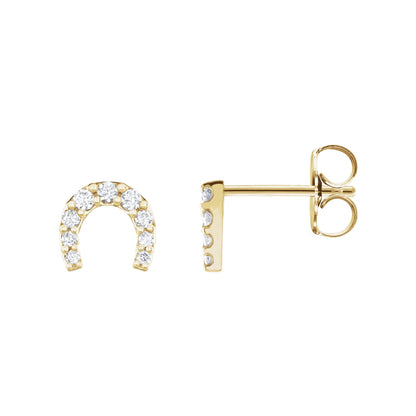 Natural Diamond Horseshoe Earrings