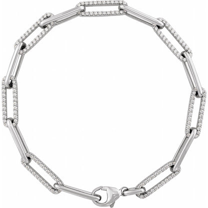 Natural Diamond Accented Link Bracelet