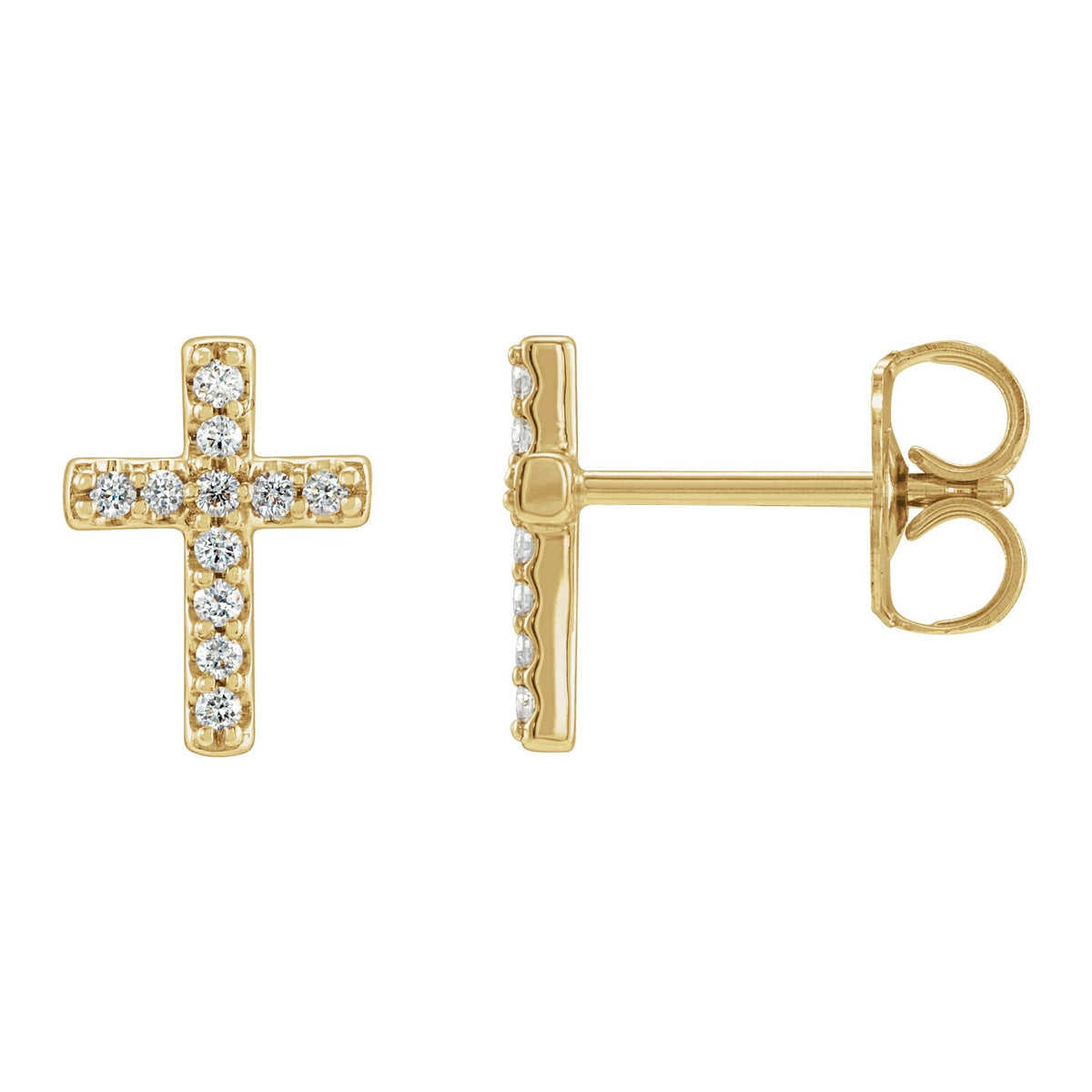Natural Diamond Cross Earrings