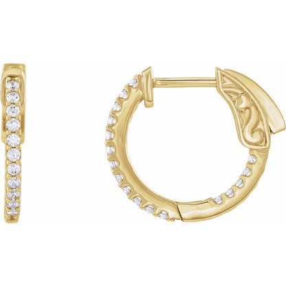 Natural Diamond Inside-Outside Hoop Earrings