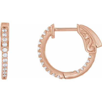 Natural Diamond Inside-Outside Hoop Earrings