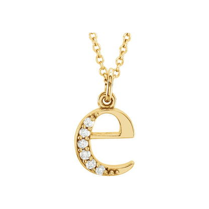 Natural Diamond Initial Necklace or Pendant