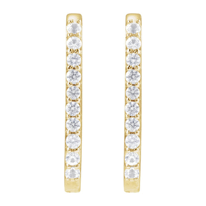 Natural White Sapphire 20 mm Hoop Earrings