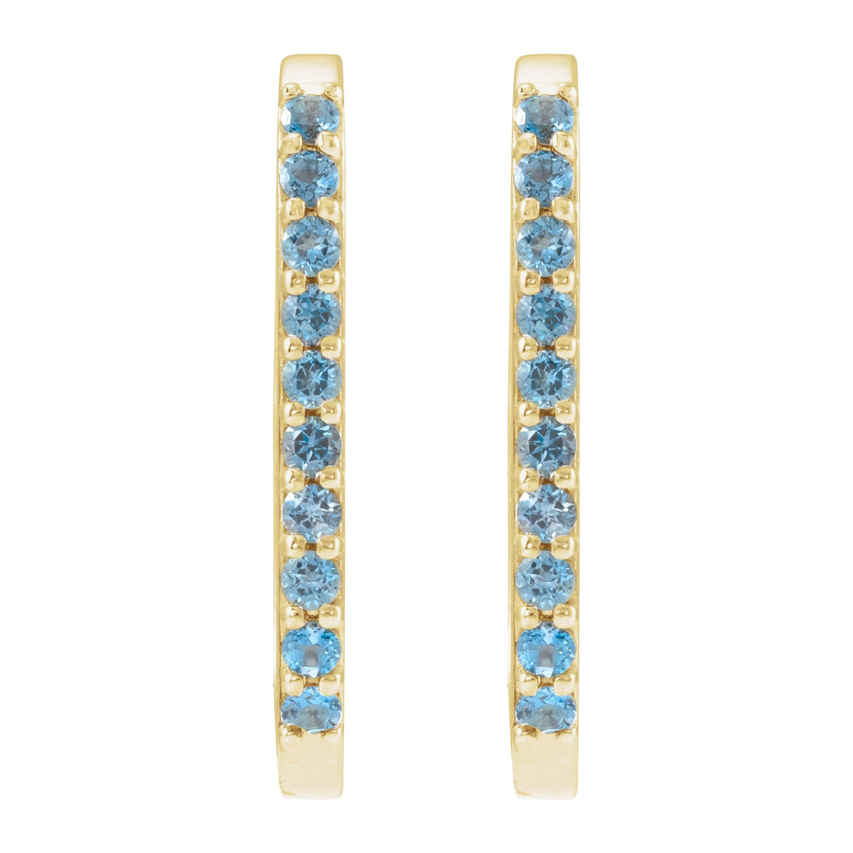 Natural London Blue Topaz 20 mm Hoop Earrings
