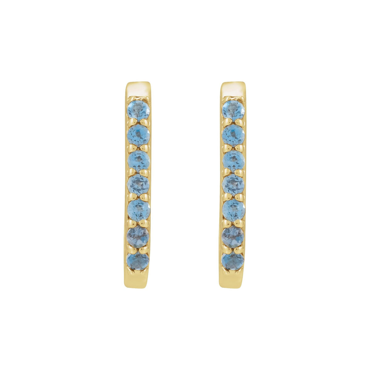Natural London Blue Topaz 14 mm Hoop Earrings