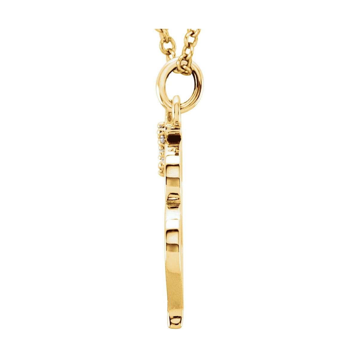.02 CTW Natural Diamond Lowercase Initial M 16" Necklace