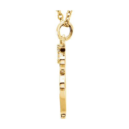 .02 CTW Natural Diamond Lowercase Initial M 16" Necklace