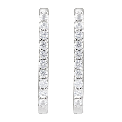 Natural White Sapphire 20 mm Hoop Earrings