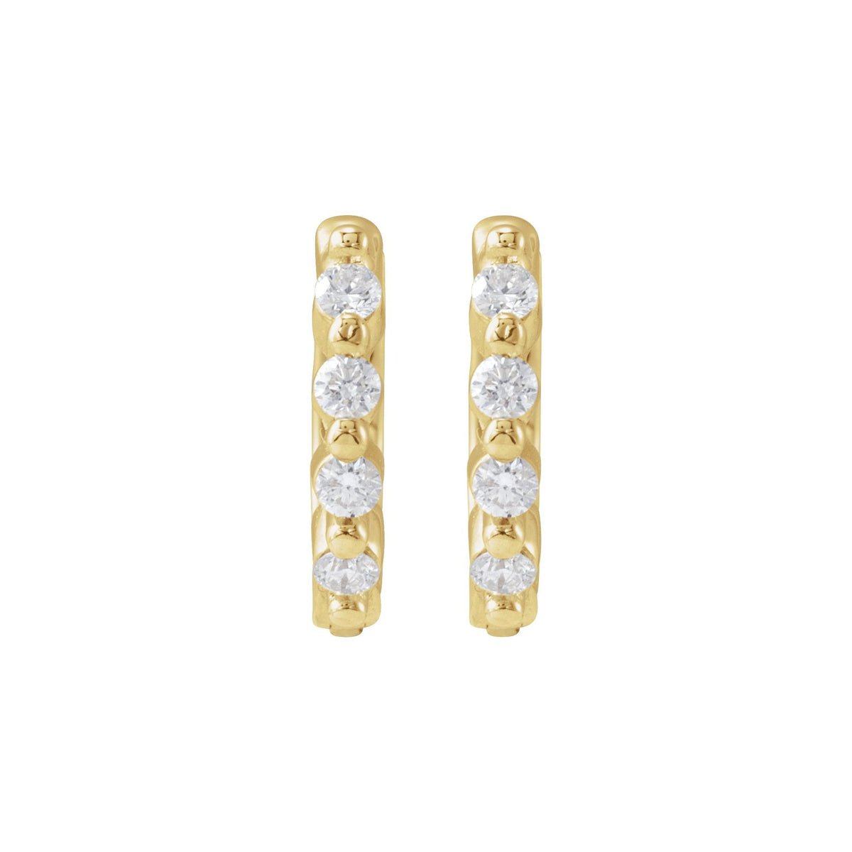 Natural Diamond Accented Hinged Hoop Earrings