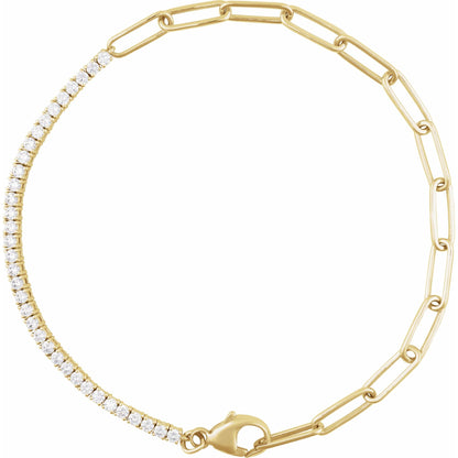 1 CTW Natural Diamond Line 7 1/2" Bracelet