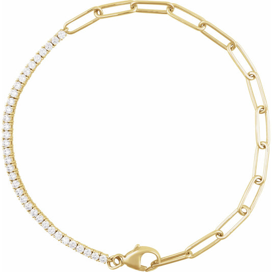 1 CTW Natural Diamond Line 7 1/2" Bracelet