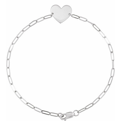 Engravable Heart 7" Bracelet