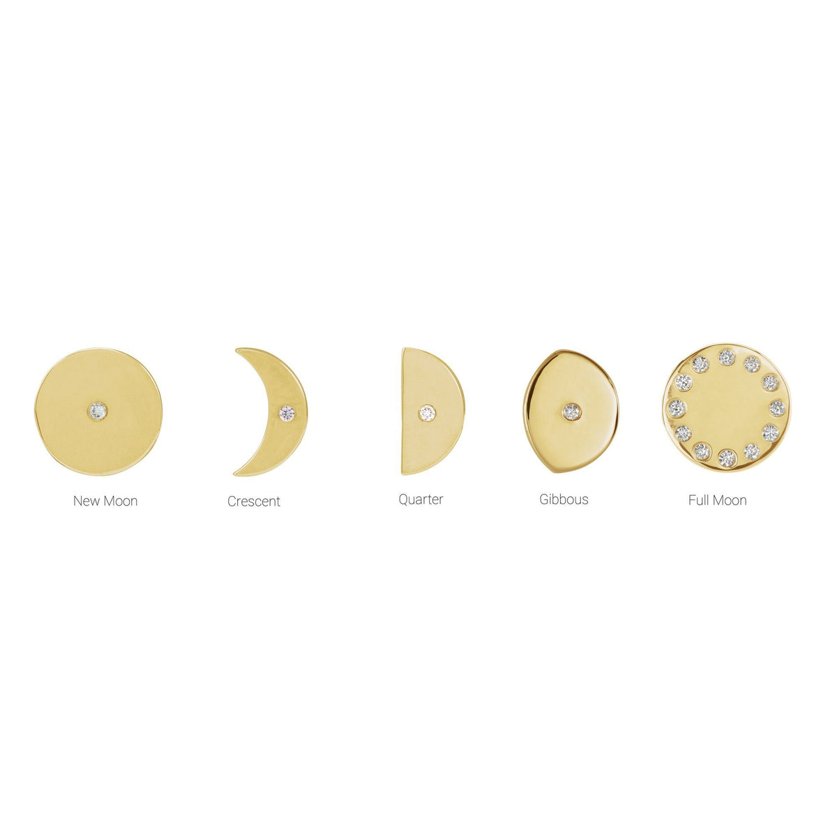.015 CTW Natural Diamond Moon Phase Ring