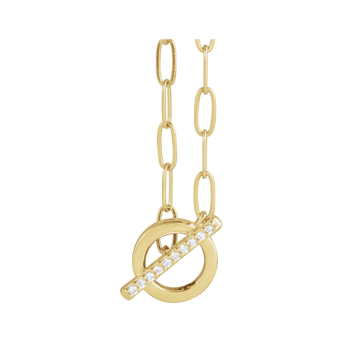 Natural Diamond Accented Toggle Necklace