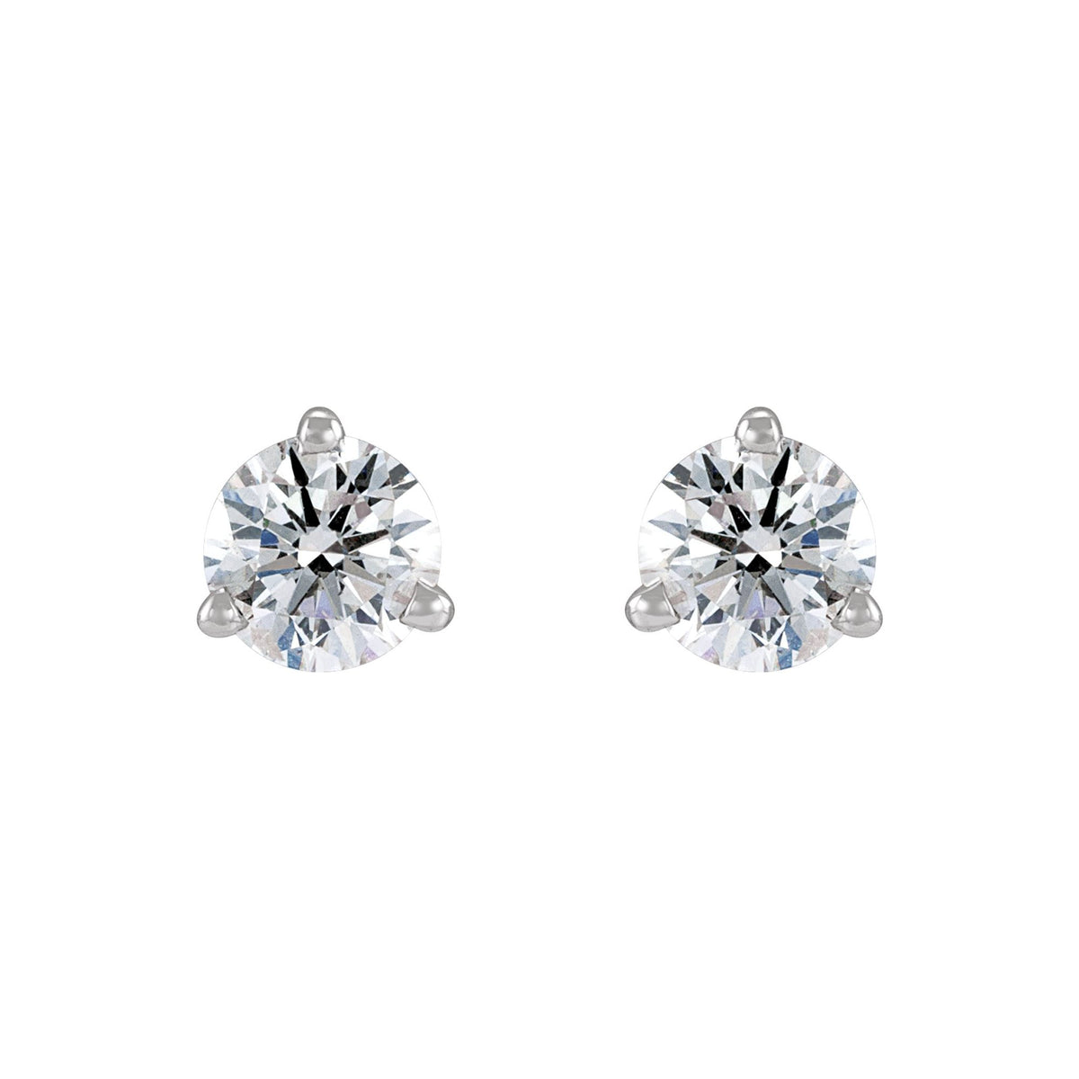 1/6 CT Natural Diamond Press Fit Back Stud Earring