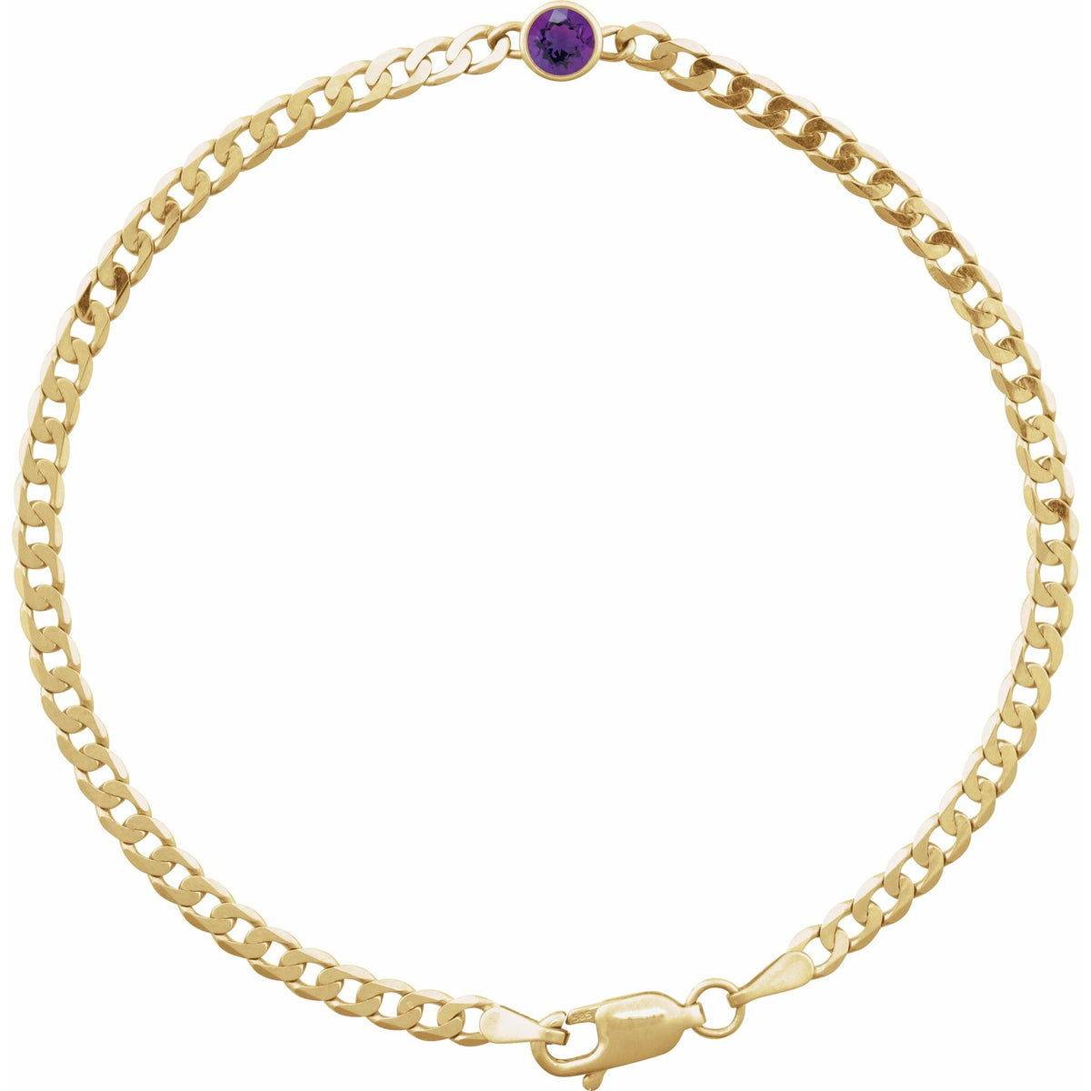 Natural Amethyst Link 7" Bracelet
