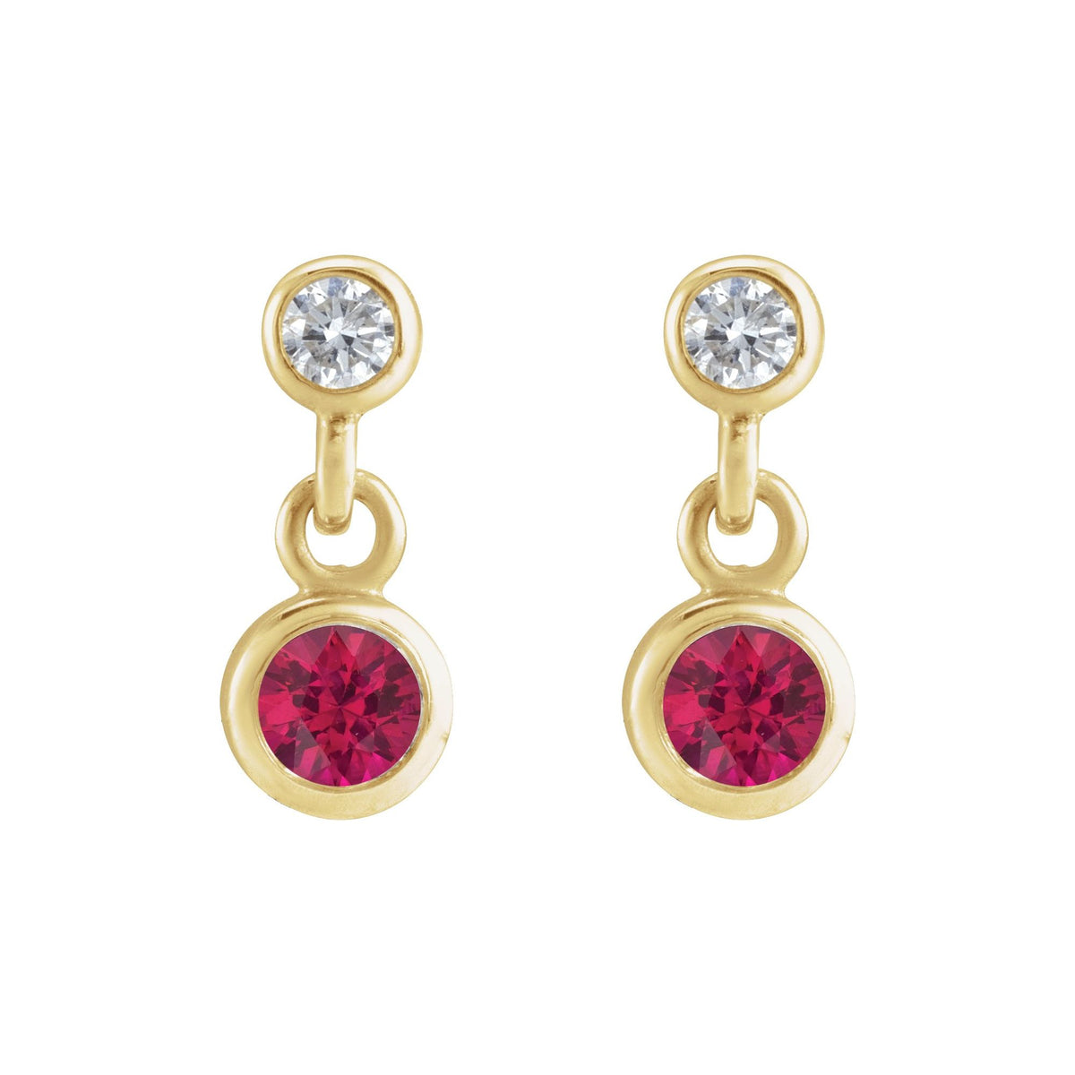 Natural Ruby & .05 CTW Natural Diamond Two-Stone Earrings