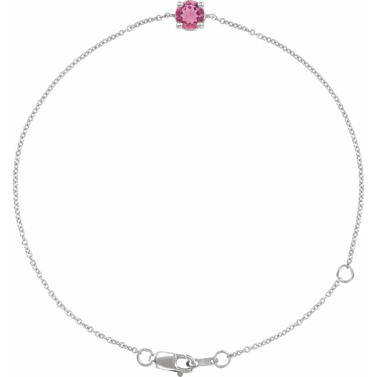 Natural Pink Tourmaline 6 1/2-7-1/2" Bracelet