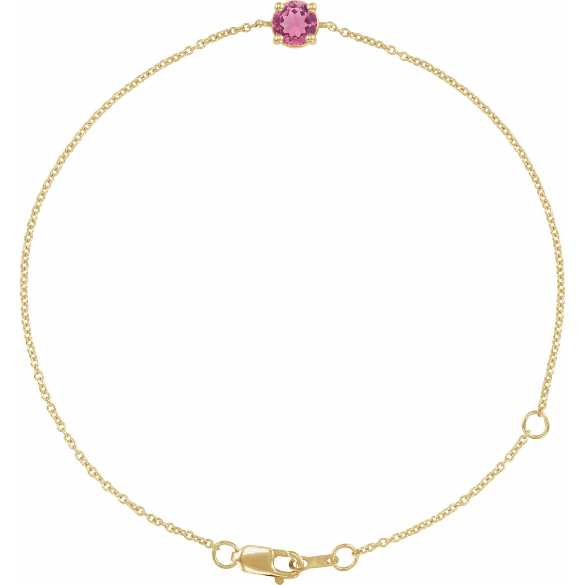 Natural Pink Tourmaline 6 1/2-7-1/2" Bracelet