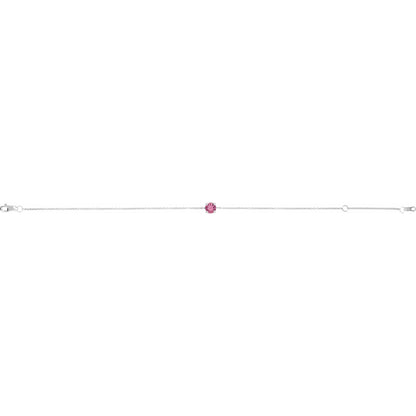 Natural Pink Tourmaline 6 1/2-7-1/2" Bracelet