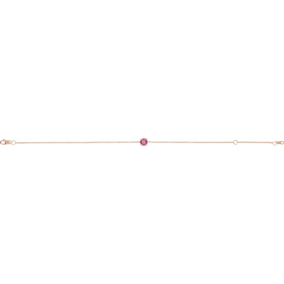 Natural Pink Tourmaline 6 1/2-7-1/2" Bracelet
