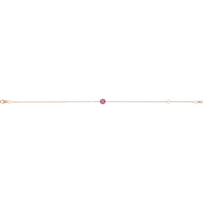 Natural Pink Tourmaline 6 1/2-7-1/2" Bracelet