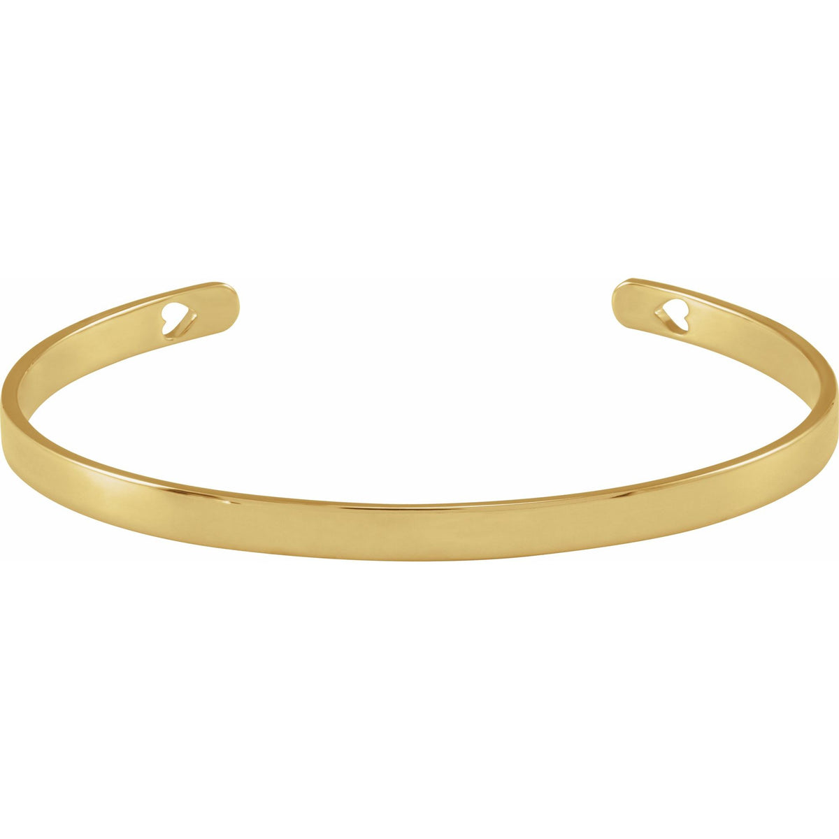 Engravable Pierced Heart Cuff 7" Bracelet