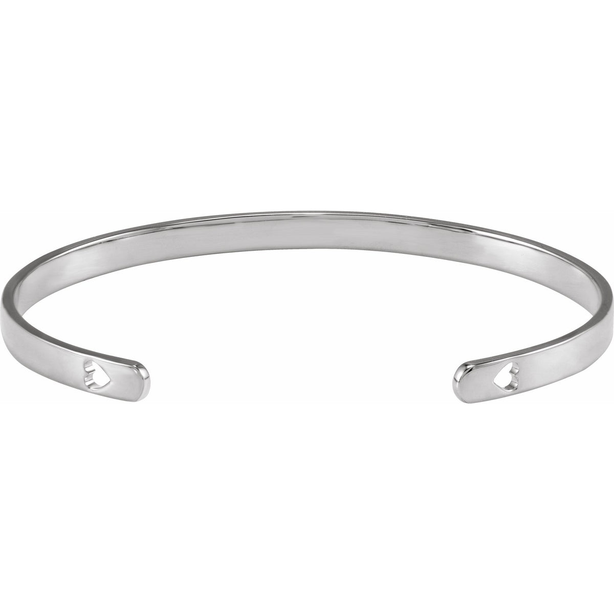 Engravable Pierced Heart Cuff 7" Bracelet