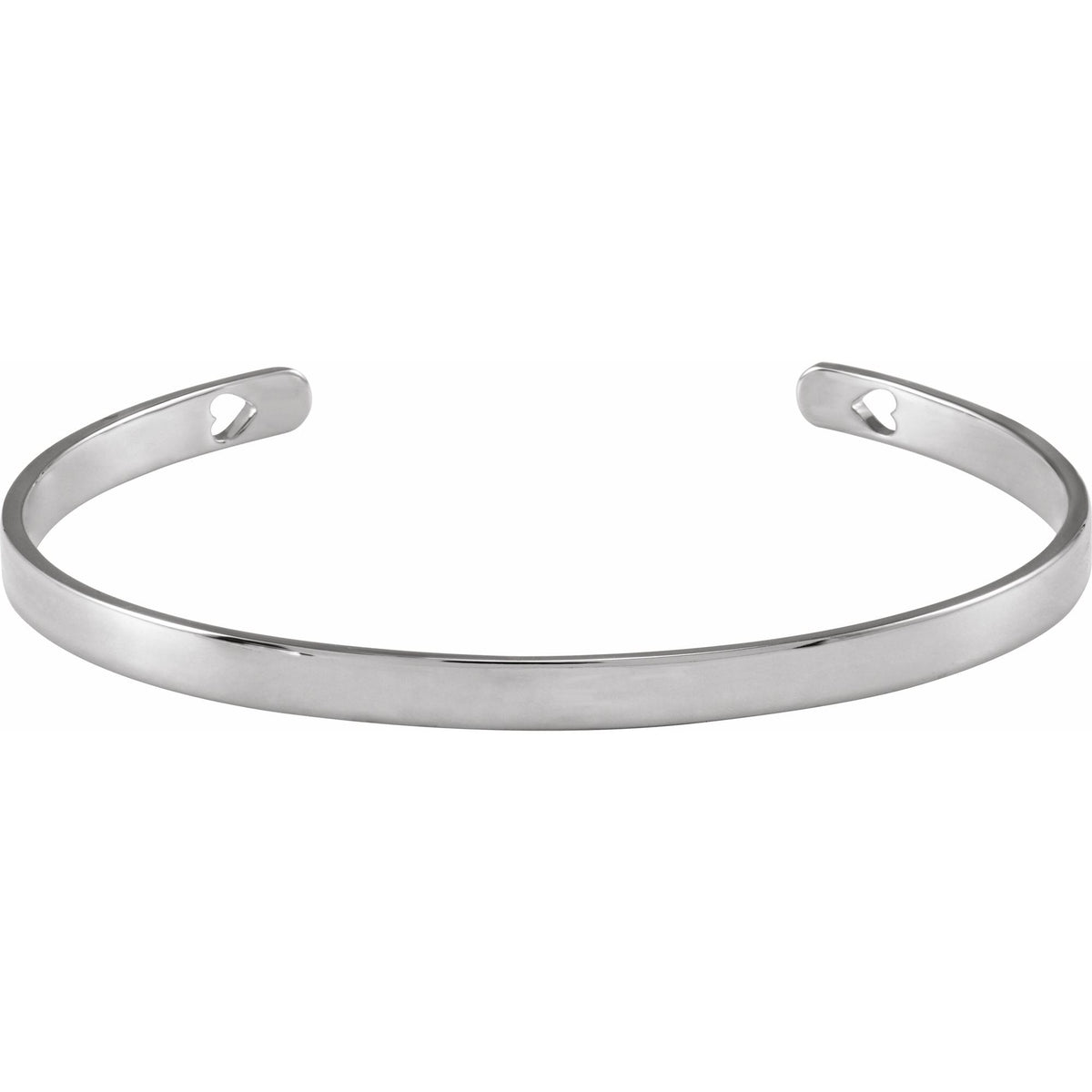 Engravable Pierced Heart Cuff 7" Bracelet