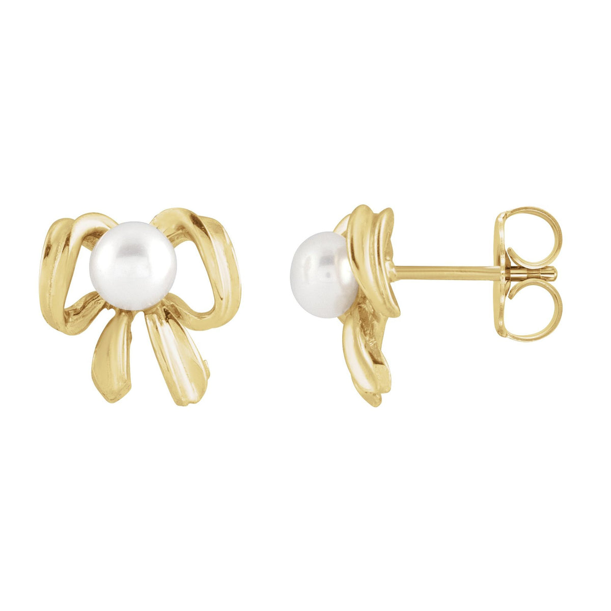 Cultured White Freshwater Pearl Earrings - 4mm, 1.60g