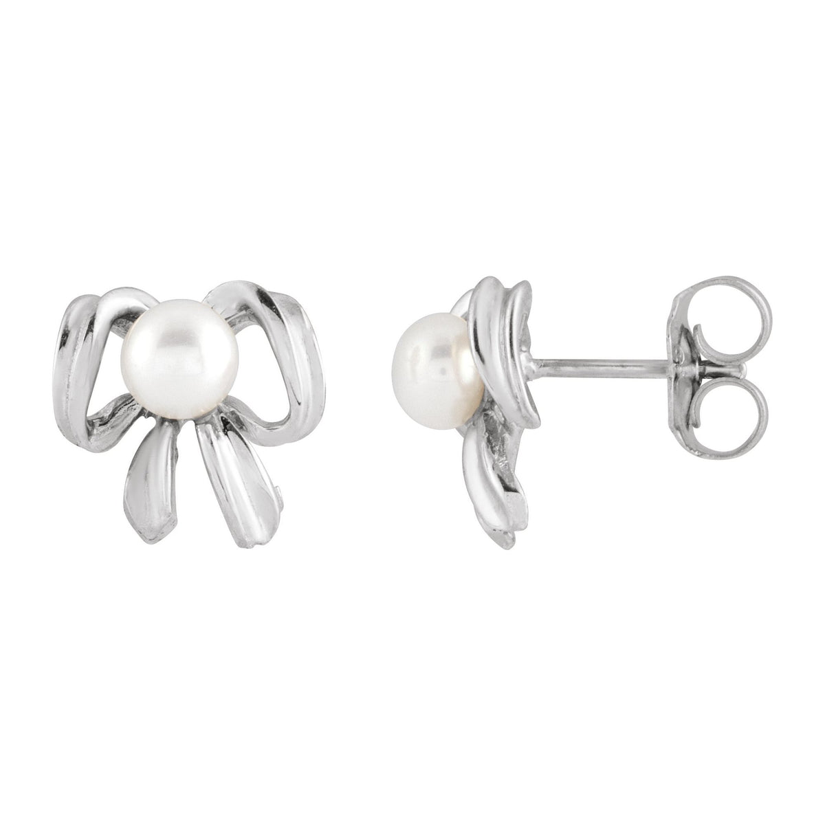 Cultured White Freshwater Pearl Earrings - 4mm, 1.60g