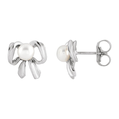 Cultured White Freshwater Pearl Earrings - 4mm, 1.60g