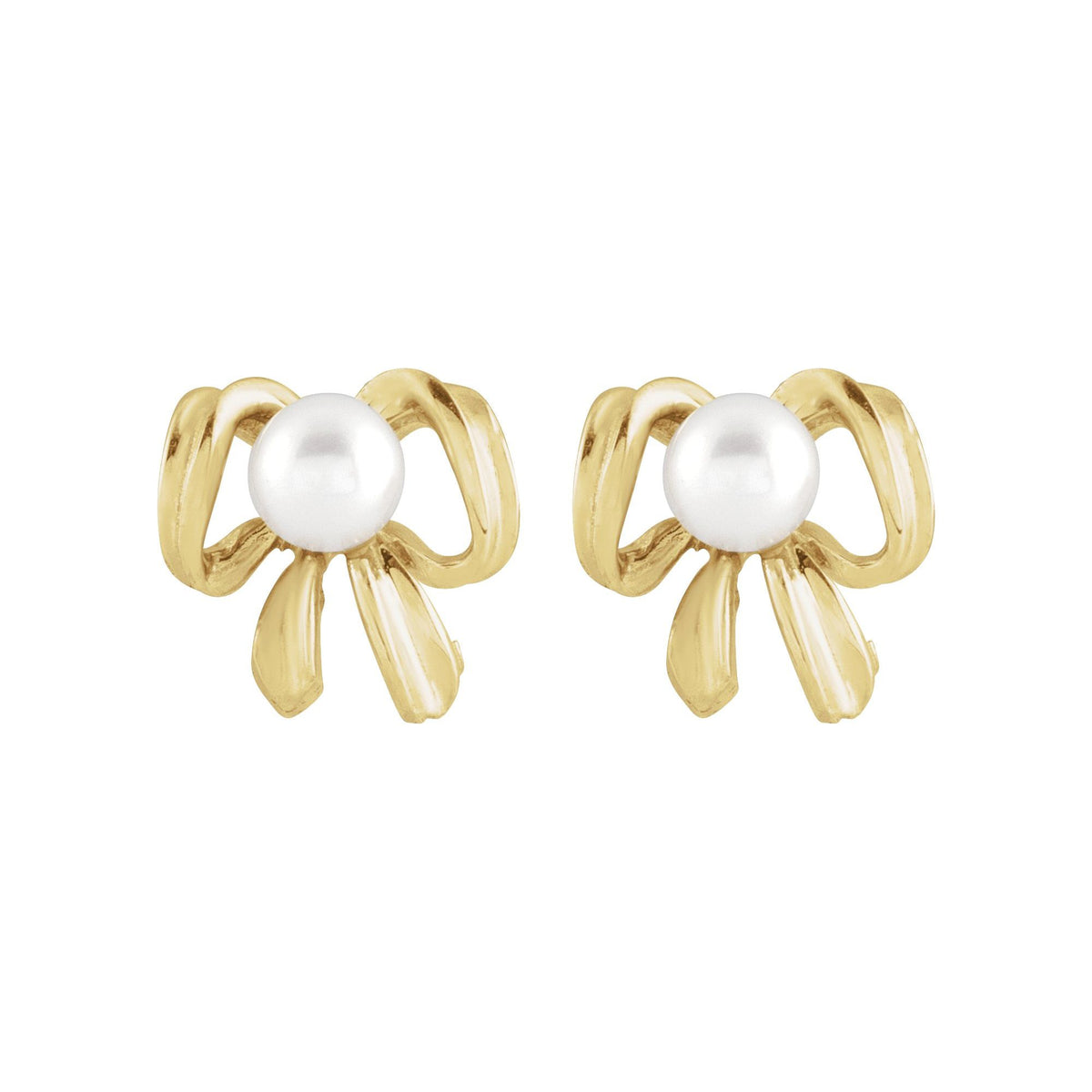 Cultured White Freshwater Pearl Earrings - 4mm, 1.60g