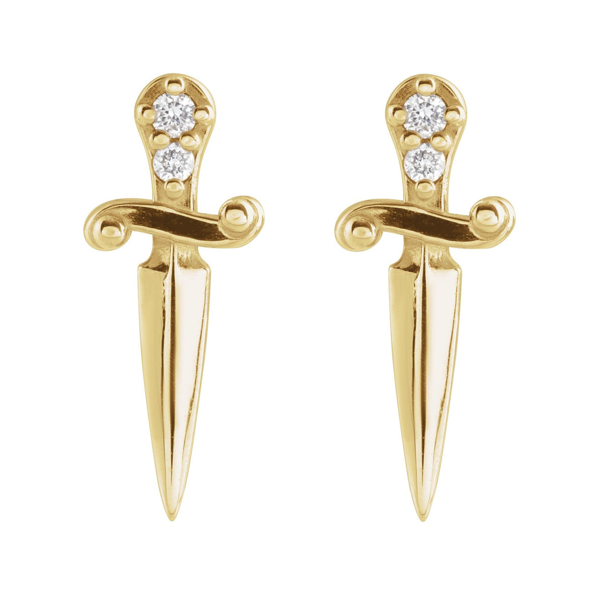 Natural Diamond Accented Dagger Earrings