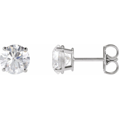 Natural Diamond Round 4-Prong Lightweight Stud Earrings