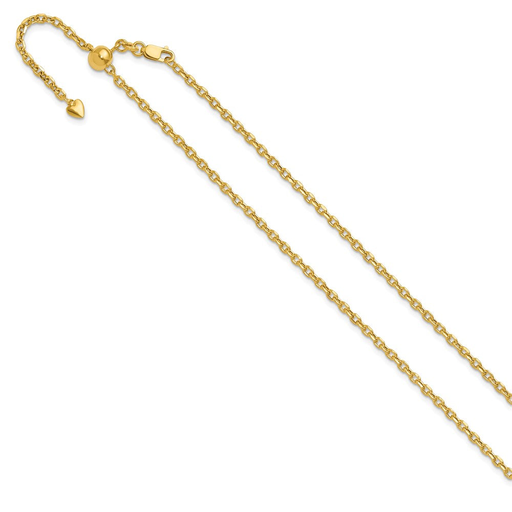 Adjustable 2.5mm Semi-Solid D/C Cable Chain - Yellow Gold