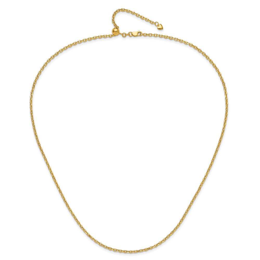Adjustable 2.5mm Semi-Solid D/C Cable Chain - Yellow Gold