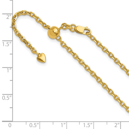 Adjustable 2.5mm Semi-Solid D/C Cable Chain - Yellow Gold