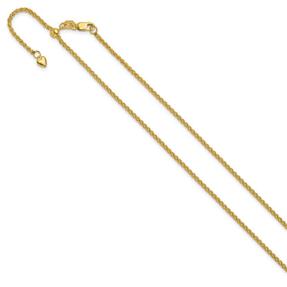 Adjustable 1.6mm Semi-solid Spiga Chain 30" - Yellow Gold