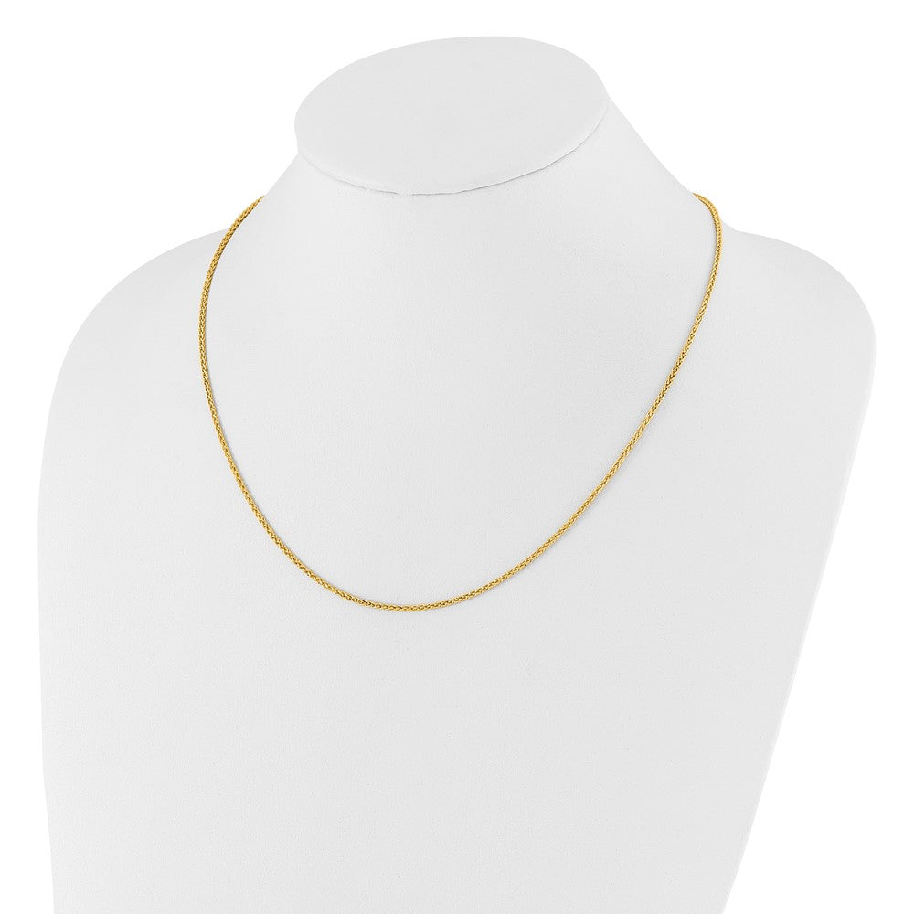 Adjustable 1.6mm Semi-solid Spiga Chain 30" - Yellow Gold