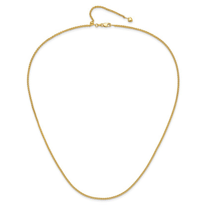 Adjustable 1.6mm Semi-solid Spiga Chain 30" - Yellow Gold