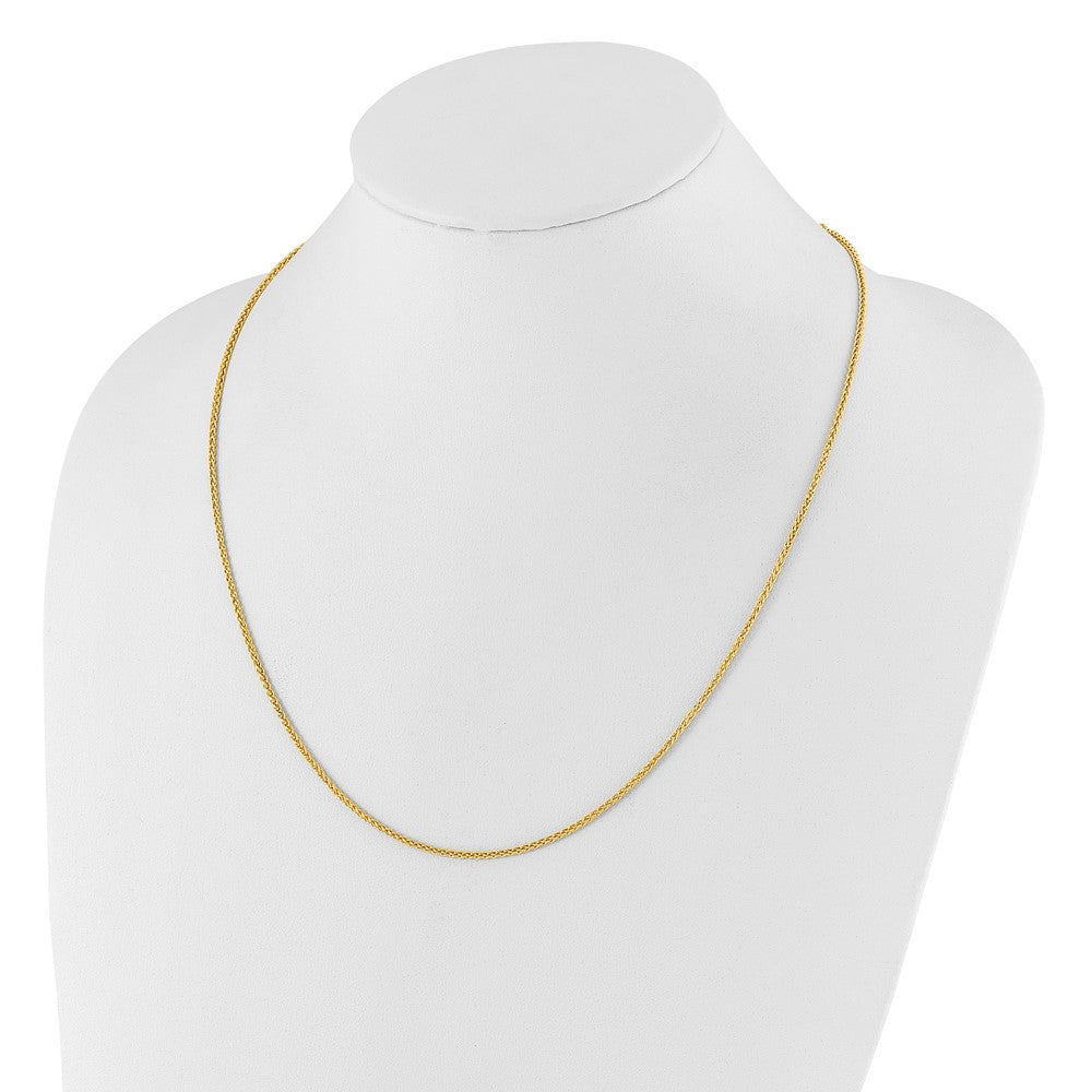 Adjustable 1.6mm Semi-solid Spiga Chain 30" - Yellow Gold