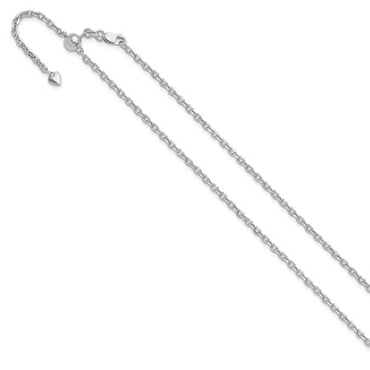 Adjustable 2.5mm Semi-Solid D/C Cable Chain - White Gold