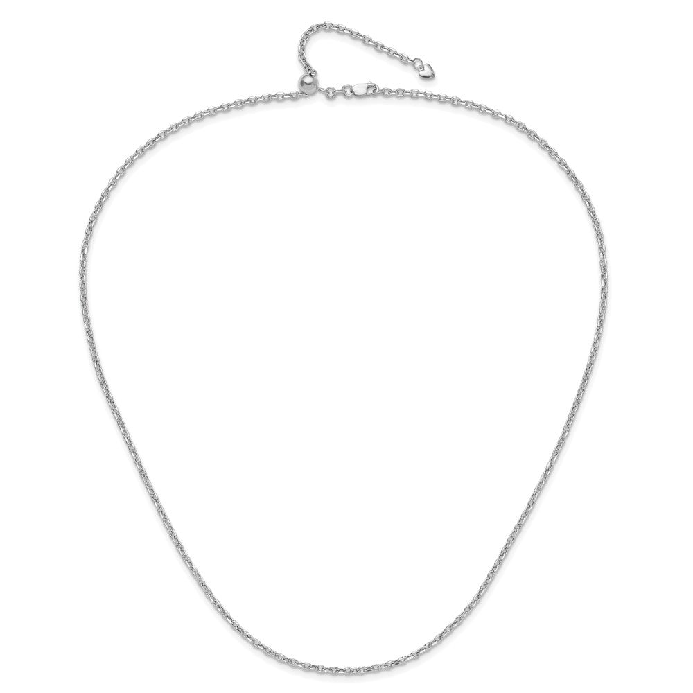 Adjustable 2.5mm Semi-Solid D/C Cable Chain - White Gold