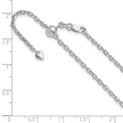 Adjustable 2.5mm Semi-Solid D/C Cable Chain - White Gold